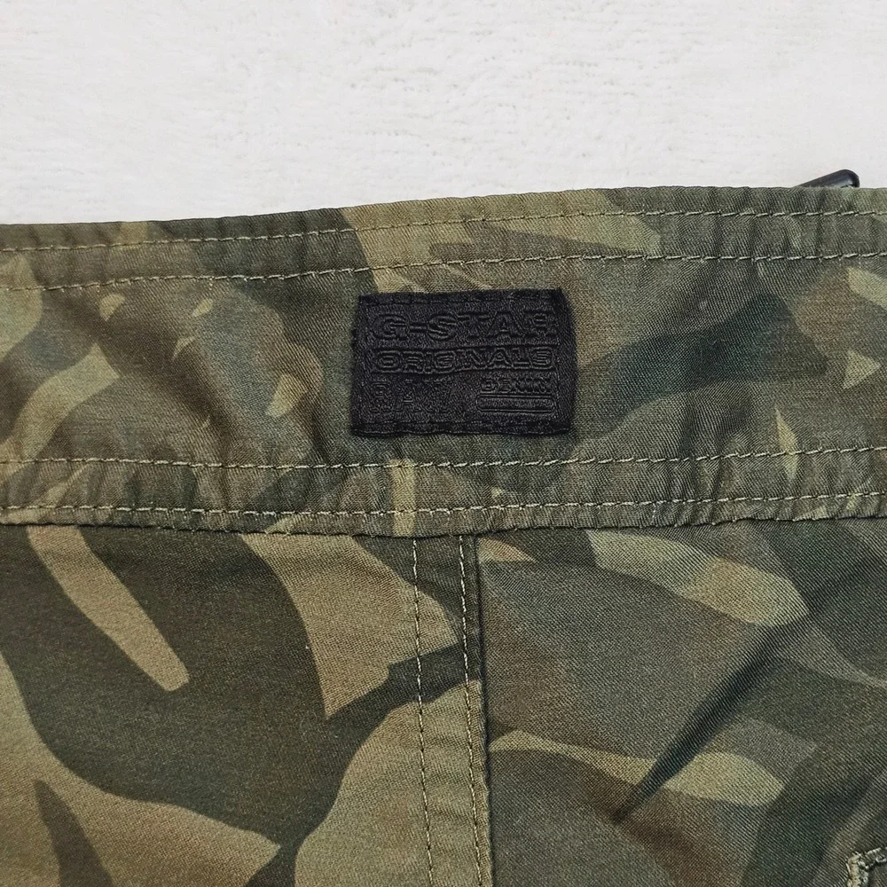 G-Star Raw Swim‎ Shorts Mens M Green Camo Dirik Cord Tropical Leaf Board Shorts